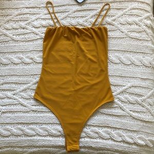 Fashion Nova mustard bodysuit